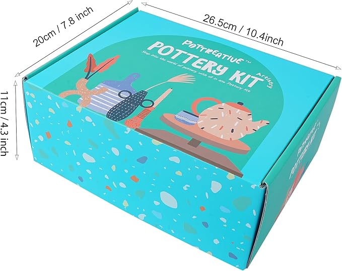 MCOOH Air Dry Clay Kit for Beginners - All-in-One Pottery Set with Sculpting Tools, Paints, Varnish, DIY Craft Kit to Make Trinkets, Home Decor, Gifts
