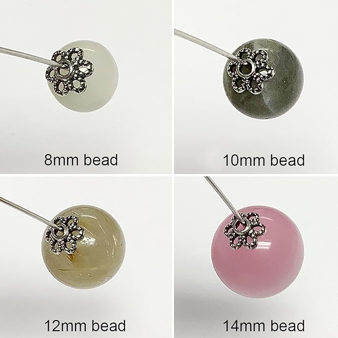 Heather's cf 500 Pieces Silver Tone Tiny Bead Caps Findings (Fit 8mm 10mm Round Beads) for Jewelry Making