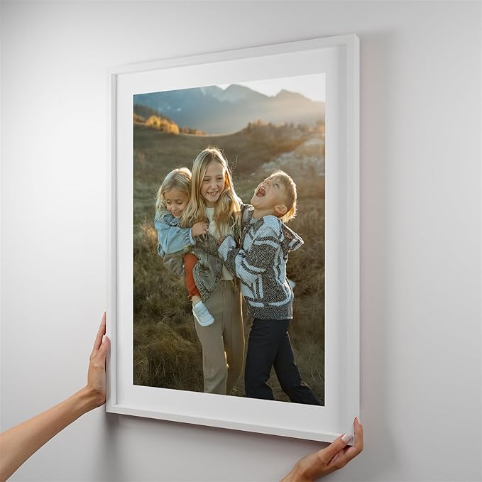 Mixtiles Official Custom Photo Tiles - Magnetic Wall Frames - Adhesive Sticker, no Nails - Personalized Printed Photos - Various Sizes and Frames - 20x27-1-Tile - Border White