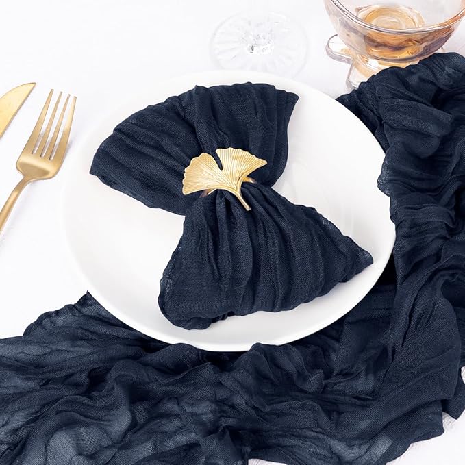20 Pack Navy Blue Cheesecloth Napkins Spring Cloth Napkins Set of 20 Navy Dinner Napkins Bulk 21x21 Inches for Wedding Bridal Shower Baby Shower Valentine's Day