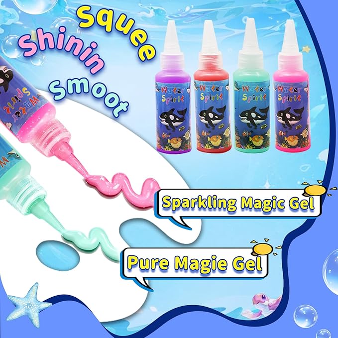 Hunfur Magic Water elf Toy Kit, 20 Magic Gels & 18 Molds–Make Your Own Water Pets Toys, Fun Activities DIY Crafts Kits for Kids Ages 4-8 8-12