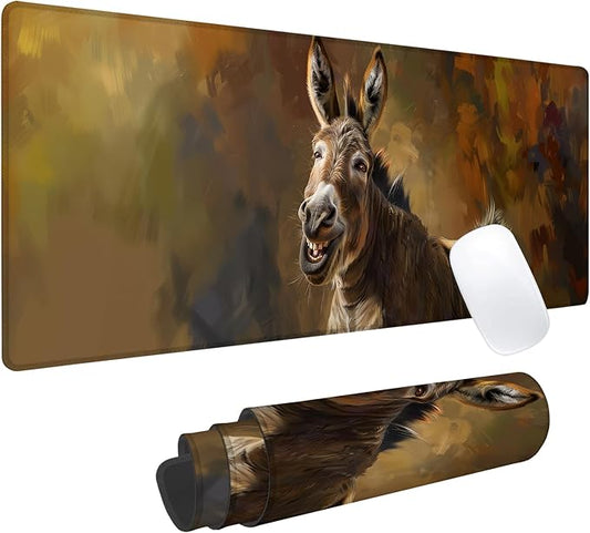 Donkey Gaming Mouse Pad, Office Desk Mat, Anti-Slip Rubber Base Cool Aesthetic Mouse Pads for Computer Laptop Keyboard School Home Desktop Gamer Home Accessories Decor 31.5" x 11.8"
