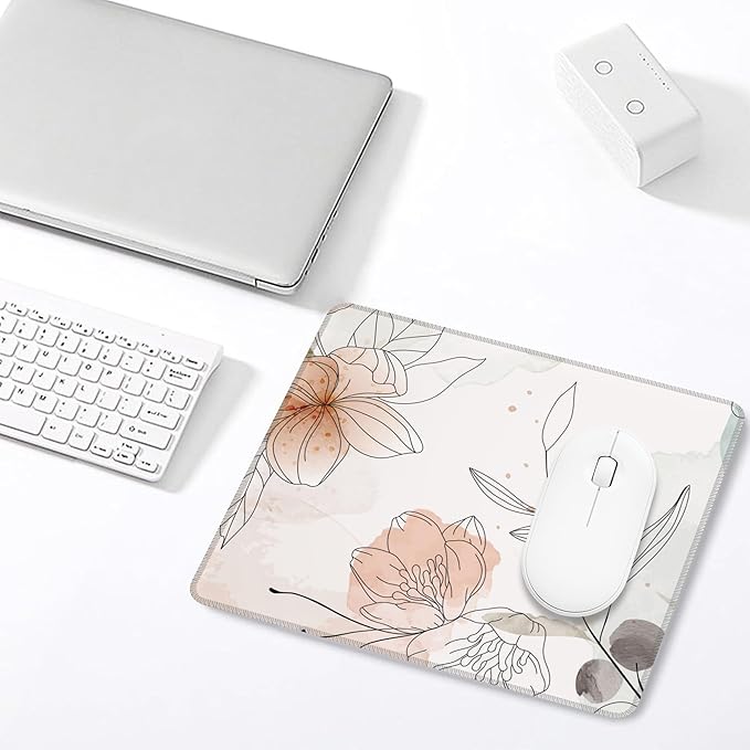 Mouse Pad, Watercolor Boho Florals Mouse Pads for Desk,Waterproof Anti-Slip Rubber Gaming Mouse pad with Stitched Edges for Gaming Office Laptop Computer Men Women
