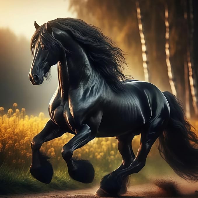 CSZPPQAF 5D Diamond Painting Kits for Adults, Animal Horse Diamond Art Kits for Adults Beginner, DIY Full Drill Gem Art Paint by Diamonds Dots Crafts Kits for Home Decor 13.7x13.7Inch
