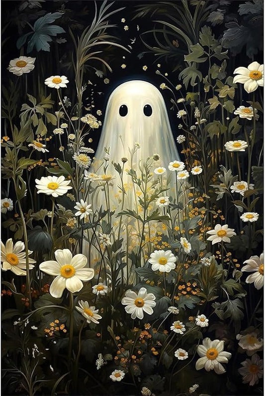 Eterkosu Ghost Diamond Art Painting Kits for Adults,5D DIY Halloween Diamond Art Paint with Diamonds for Home Decor,Horror Full Drill Diamond Dots Painting for Adults Beginners Gem Art Pictures
