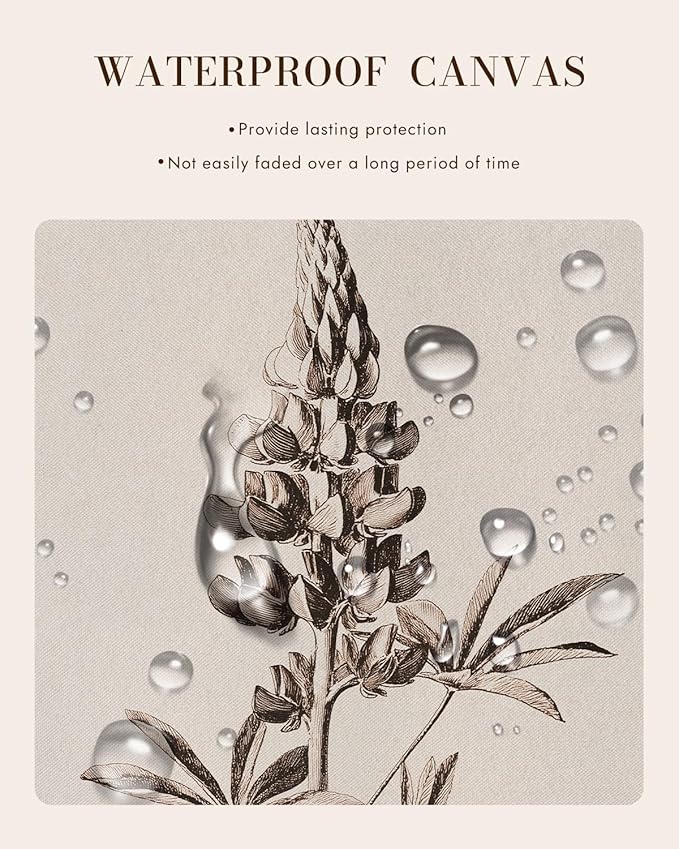 Bzstyleart Vintage Wall Art Decor for Living Room,Upinus Texensis Flowers Painting,Gold Framed Artwork,Sketching Painting Picture,Bedroom Wall Art for Home Decor Aesthetic,12L x 16W