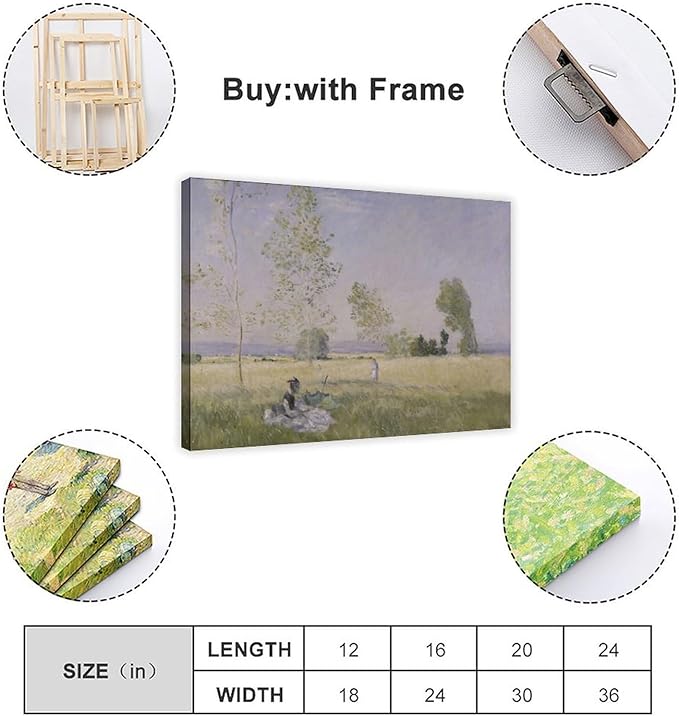 40+ Monet Famous Print Posters Summer by Claude Monet Impressionism Canvas Posters Print Wall Art Bedroom Office Room Decor Gift Frame 12×18inch(30×45cm)