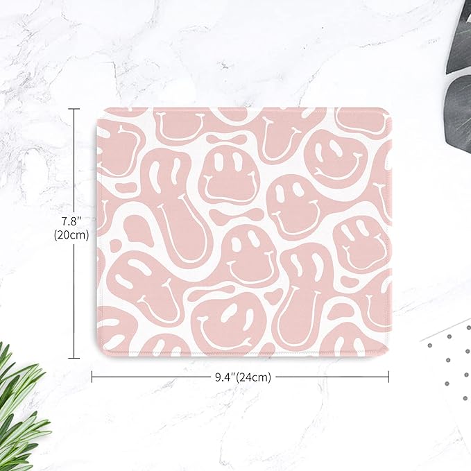 Seorsok Square Mouse Pad Cute Retro Smiley Hippie,Office Home Personalized Premium-Textured Mouse Mat Design,Waterproof Mousepad,Non-Slip Rubber Base Computer Mouse Pads for Wireless Mouse