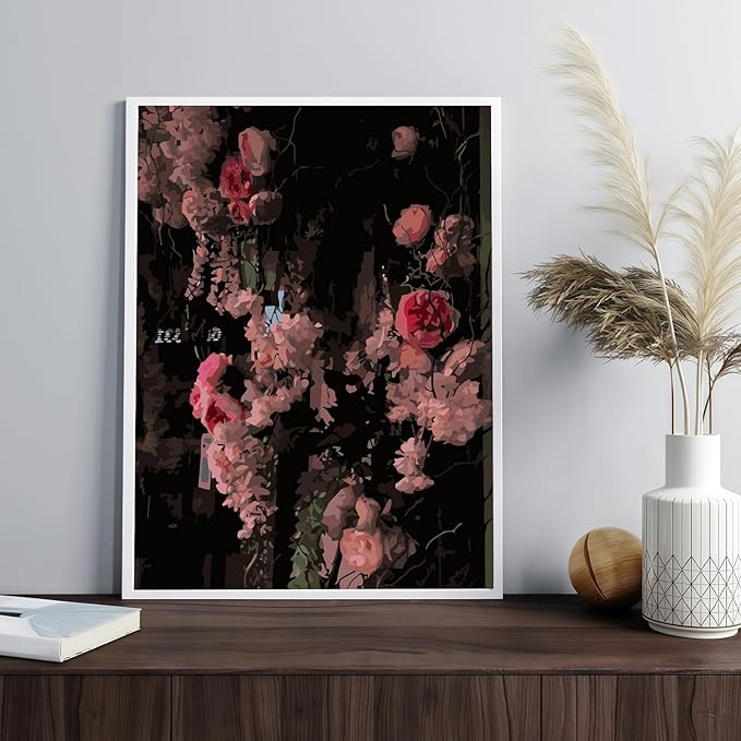 Mosaflare Paint by Numbers for Adults Beginner, Flower Adult Paint by Number Kits on Canvas, DIY Landscape Acrylic Oil Easy Painting by Numbers for Home Wall Decor 12X16 inch (Without Frame)