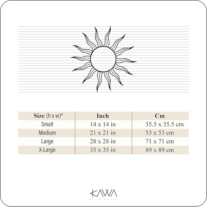 Minimalist Sun Metal Wall Art, Wacky Sun Decor, Patio And Garden Decoration, Modern Boho Wall Art for Living Room or Bedroom, Comtemporary & Unique Home Gift