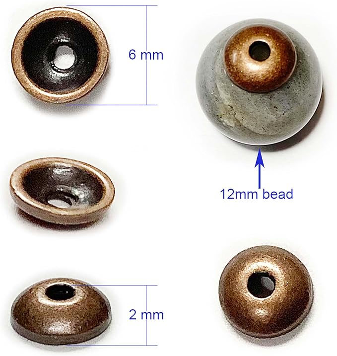 Heather's cf Copper Tiny Bead Caps Antique Silver Spacer Bead Caps Bali Style Mixed Tibetan Silver Flower Beads Caps for Bracelet Necklace Earrings Jewelry Making Supplies Findings 400Pcs