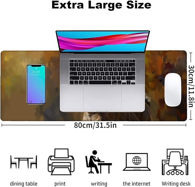 Donkey Gaming Mouse Pad, Office Desk Mat, Anti-Slip Rubber Base Cool Aesthetic Mouse Pads for Computer Laptop Keyboard School Home Desktop Gamer Home Accessories Decor 31.5" x 11.8"