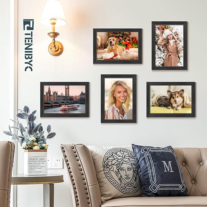 Picture Frame 4 Pack - Solid Wood Poster Photo Frame - Woodgrain Series - Room, Office, Gallery, Studio Display - Wall Hanging