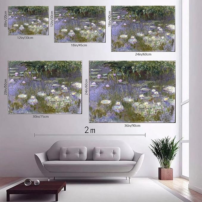 CFIOZYOS 40+ Monet Famous Print Posters Water Lilies by Claude Monet Impressionism Art Wall Decoration Poster Family Bar Restaurant Garage Cafe Art Print Gift Unframe 16×24inch(40×60cm)