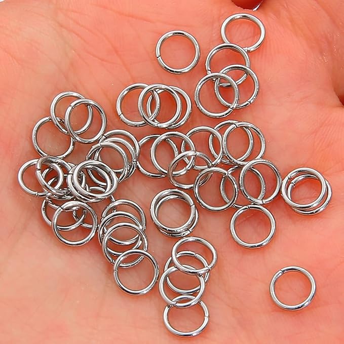 600pcs 304 Stainless-Steel Jump Rings for Jewelry Making Supplies - Silver Open Rings 21Gauge 6mm Boxed Jewelry Findings for DIY Bracelet Earrings Necklace Connectors