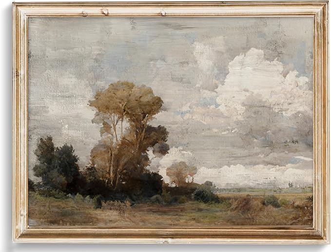 uniro Vintage Wall Art Prints, Rustic Landscape Country Canvas North Prints Oil Painting Art Pictures for Bedroom Bathroom Decor (8" x 10" - UNFRAMED)