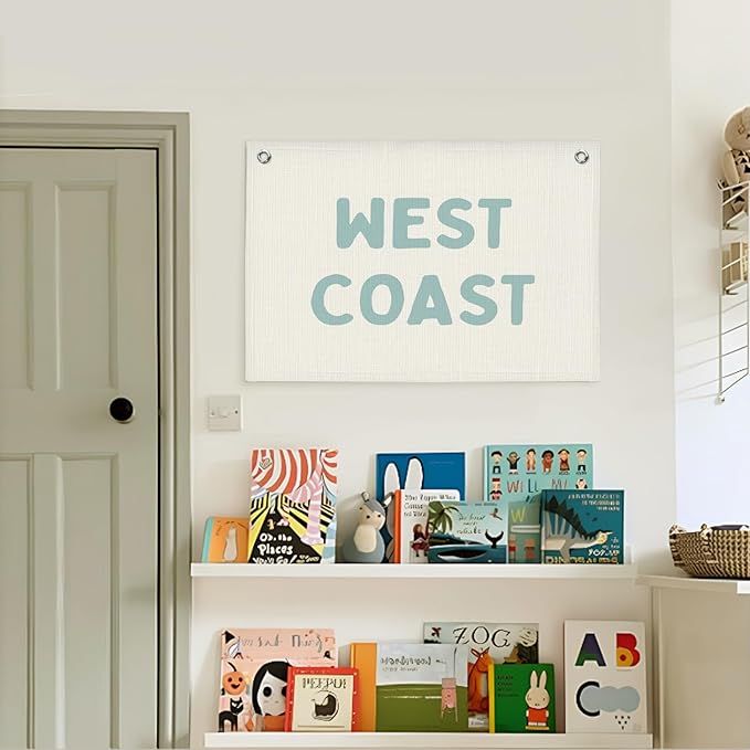 Lacama Coastal Cowgirl Room Decor，Cool Room Decor，West Coast Linen Hanging Banner Flag，Preppy Rooms Decor，Trendy Dorms Flags，Cool Flags，