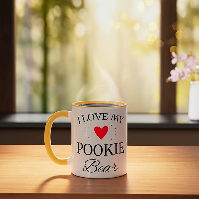 I Love My Pookie Bear Ceramic Mug, Yellow/White