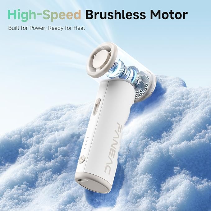 Mini Handheld Portable Fan - Brushless Motor, Ultra Slim, Stepless Control, Rechargeable 2500mAh Battery Up to 8 Hours, Pocket Electric Fan for Outdoor Travel & Office (Breeze White)