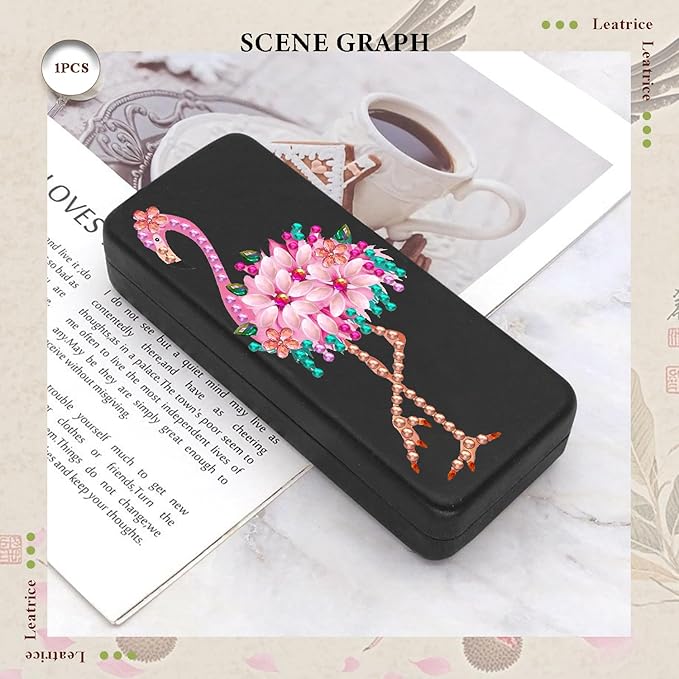 Leatrice Diamond Art Kits for Adults Small Diamond Painting Kit Gem Art Paint by Diamonds Dots Eyeglasses Case for Beginner Women