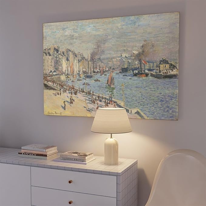 CFIOZYOS 40+ Monet Famous Print Posters Port of Le Havre by Claude Monet Impressionism Canvas Poster Wall Art Print Bedroom Decor Office Room Kitchen Decor Gift Frame 12×18inch(30×45cm)