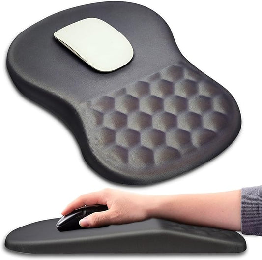 Mouse Pad Wrist Support, Ergonomic Mouse Pad with Massage Dot, Comfortable Computer Mouse Pad for Laptop, Wrist Rest Pain Relief Mousepad with Non-Slip PU Base for Office & Home, 12 x 8 in