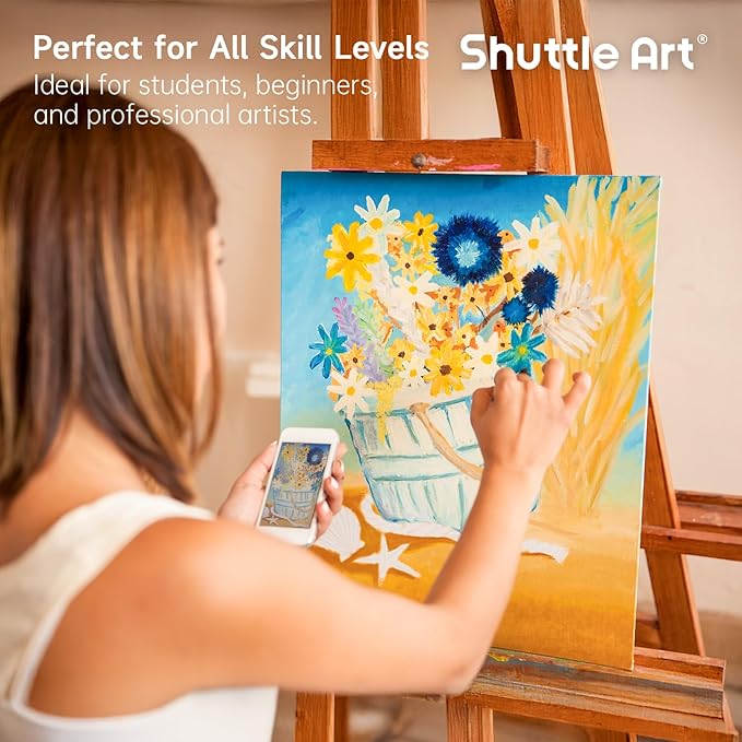 Shuttle Art Painting Canvas Panels, 36 Pack, 5x7, 8x10in (18 of Each), 100% Cotton, Primed White Canvas Boards for Painting, Blank Canvases for Kids, Adults & Artists for Acrylic and Oil Painting