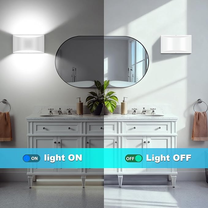 4 Pack White Aluminum Modern LED Wall Sconce Hardwired Interior Wall Lights Up and Down Wall Mount Light for Living Room Bedroom Corridor Hallway Conservatory Cool White 6000K(with G9 Bulbs)