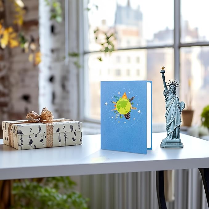 GREETING ART Travel Pop Up Birthday Card, Happy Retirement Card for Women Men, Travel Pop Up Greeting Cards for Father's Day, Graduation, Holidays, Anniversary