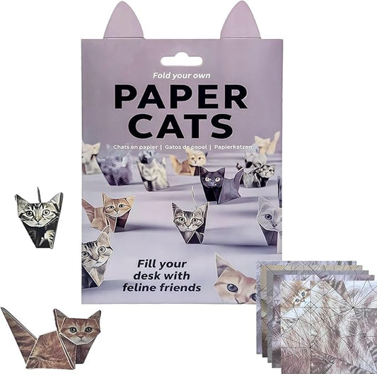 DIY Paper Cats Origami Kit for Making Cute Origami Cat, Crafts for Adults & Kids Activities Paper Cats for Desk Decoration, Gift for Cat Lovers & Valentine’s Day