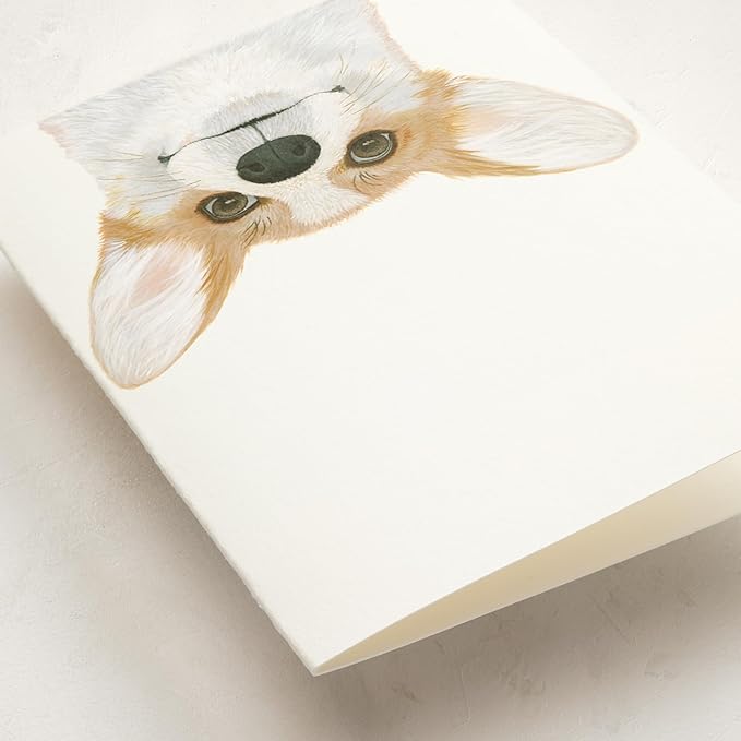Minted Corgi Dog Greeting Cards – 5 Pack of Folded 5x7 Blank Greeting Cards on Paper with Matching Envelopes | All Occasion Stationery Set for Birthdays, Thank You, Congratulations, Everyday Notes