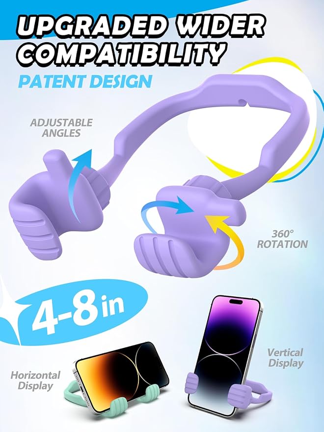 Stocking Stuffers for Teens Girls Boys Adults Cell Phone Stand: UPGRADE Adjustable Thumbs Up Lazy Phone Holder for Desk Cool Gadgets Fun Birthday Gift Ideas for Kids Teenager Women Gifts for Christmas