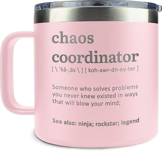 Thank You Gifts for Women, Boss, Coworker, Manager, Office, Nurse, Employee, Teacher - Chaos Coordinator Gifts - Administrative Professional Day, Teacher Appreciation Gift - 14 Oz Coffee Mug