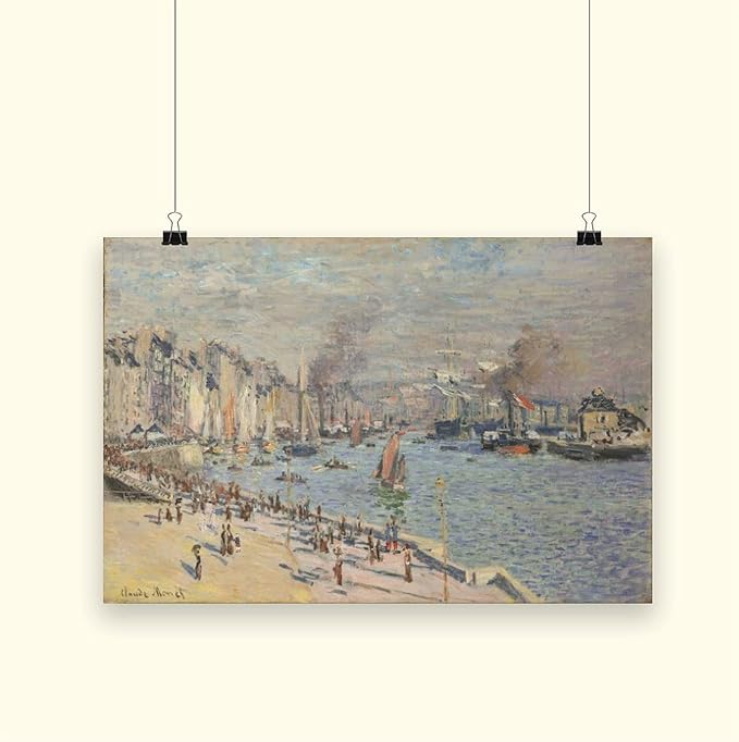 CFIOZYOS 40+ Monet Famous Print Posters Port of Le Havre by Claude Monet Impressionism Poster for Teen Boys Room Wall Art Canvas Painting Print Unframe 12×18inch(30×45cm)