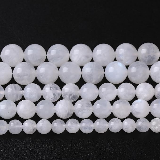 4MM 86PCS Natural Stone White Moonstone Gemstone Semi Precious Beads for Jewelry Making DIY Bracelet