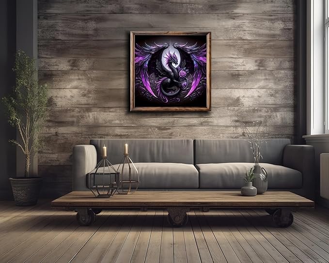 Acelii 5D Dragon Diamond Art Kits for Adults Beginners,Dragon DIY Full Round Drill Diamond Painting Kits, Paint by Diamonds Dots Gem Art Easy,Home Wall Decor 14X14 Inch