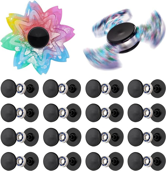 16 Pack Fidget Spinner Bearing and Cap Replacement Set, Chrome Steel Bearing Balls, High Speed 13mmx7mmx4mm Bearings Single Sealed Small Bearings for Fidget Spinner