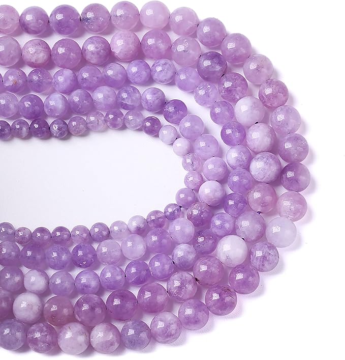 6MM 60PCS Natural Stone Lavender Amethyst Crystal Beads for Jewelry Making DIY Bracelet