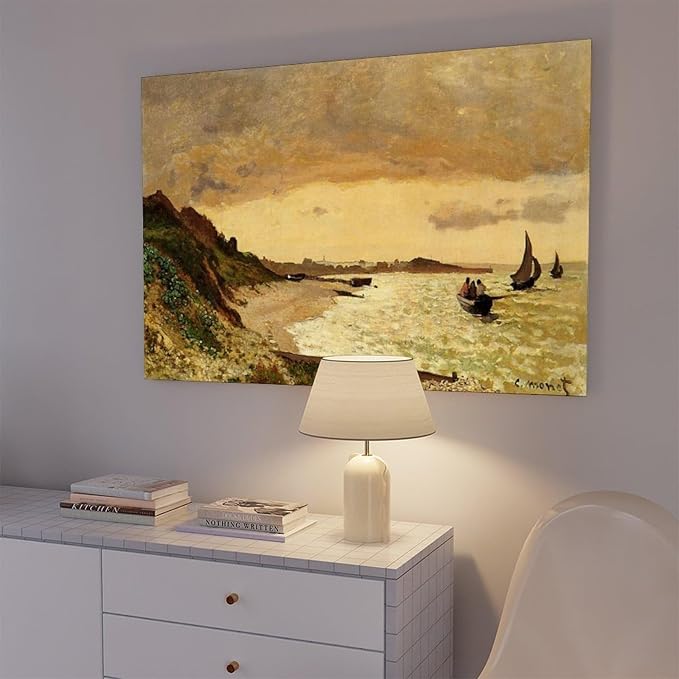 CFIOZYOS 40+ Monet Famous Print Posters The Coast at Sainte-Adresse by Claude Monet Impressionism Poster for Teen Boys Room Wall Art Canvas Painting Print Frame 12×18inch(30×45cm)