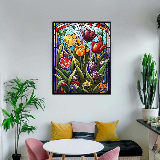 ldazao Paint by Numbers Kit for Adults Flower Adult Paint by Number Kits Acrylic Canvas Painting Kit for Beginner Adults' Paint-by-Number Kits Oil Painting Kits for Gift Home Wall Decor 16x20 Inch