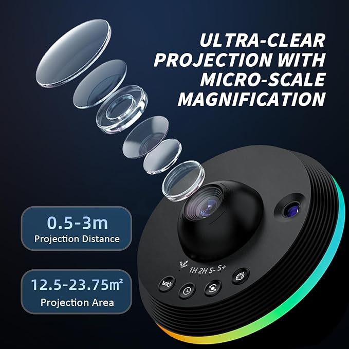 Galaxy Projector, Star Projector Home Planetarium Space Ceiling Starry Sky Night Light with Light Strip, Meteor and Galaxy Projector for Kid Adult Bedroom Christmas Gift (Black)