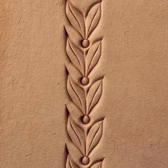 DandS ltd Leather Stamp Tool, Bay Leaf, Professional Steel Craft Tool for Leatherworking, Embossing, Carving & Stamping Leather Projects, Belts, Wallets & DIY Projects Compatible with Mallet #460