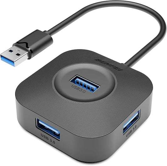 BENFEI USB 3.0 Hub, 4 Ports USB A Splitter Ultra Compact for Mouse, Keyboard, Flash Drive, U Disk, Printer Compatible with Laptop, Desktop PC, Xbox, PS5, and More