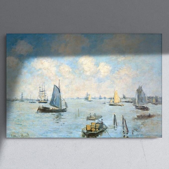 CFIOZYOS 40+ Monet Famous Print Posters The Sea at Amsterdam by Claude Monet Impressionism Canvas Poster Wall Art Print Bedroom Decor Office Room Kitchen Decor Gift Unframe 16×24inch(40×60cm)