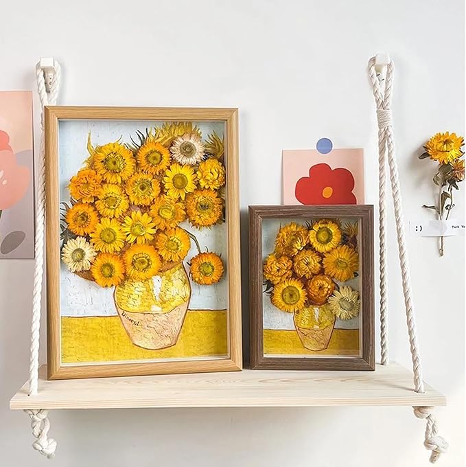 Natural Dried Flowers for Crafts, Mixed Daisies & Sunflower Heads, Chrysanthemum Petals for Candle Making, Wreaths, Wedding Decor, DIY Crafts (100-120)