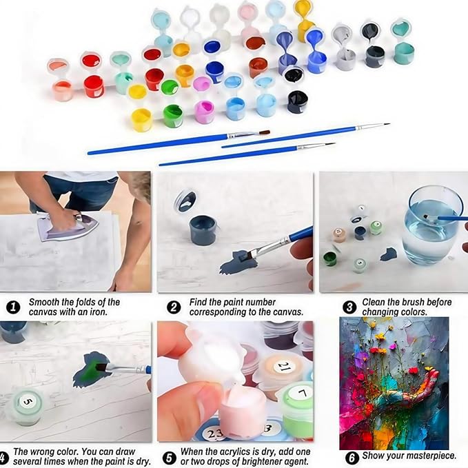 CSZPPQAF Paint by Numbers for Adults Beginner, Fruit Lemon Paint by Number Kits on Canvas DIY Oil Painting Watercolor Color by Numbers for Home Wall Decor 16X20inch