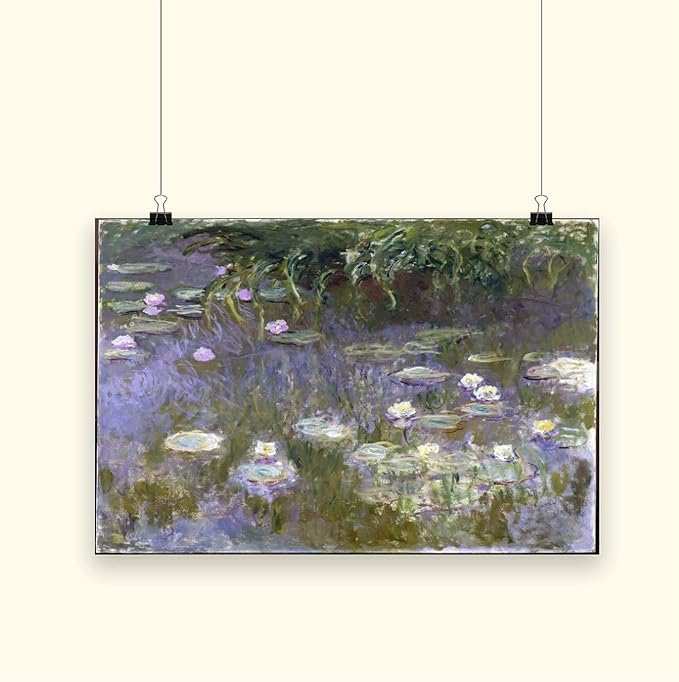 CFIOZYOS 40+ Monet Famous Print Posters Water Lilies by Claude Monet Impressionism Art Wall Decoration Poster Family Bar Restaurant Garage Cafe Art Print Gift Unframe 16×24inch(40×60cm)