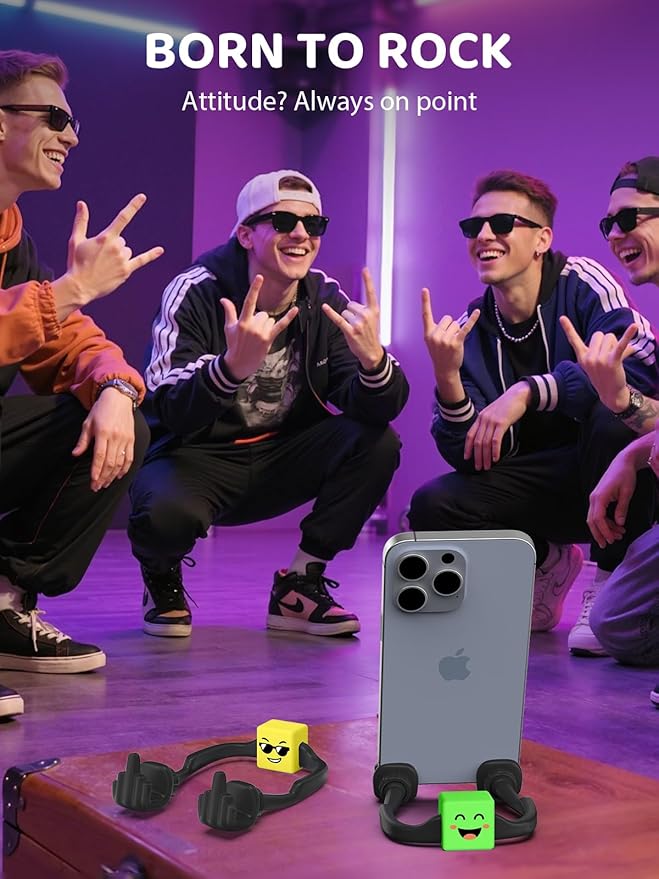 Stocking Stuffers for Teens Boys Adults Phone Stand: Cell Phone Holder for Desk with Mood Cube Gag Gifts for Men Women Husband Dad Teenage Kids Funny Cool Gadget White Elephant Gifts for Christmas