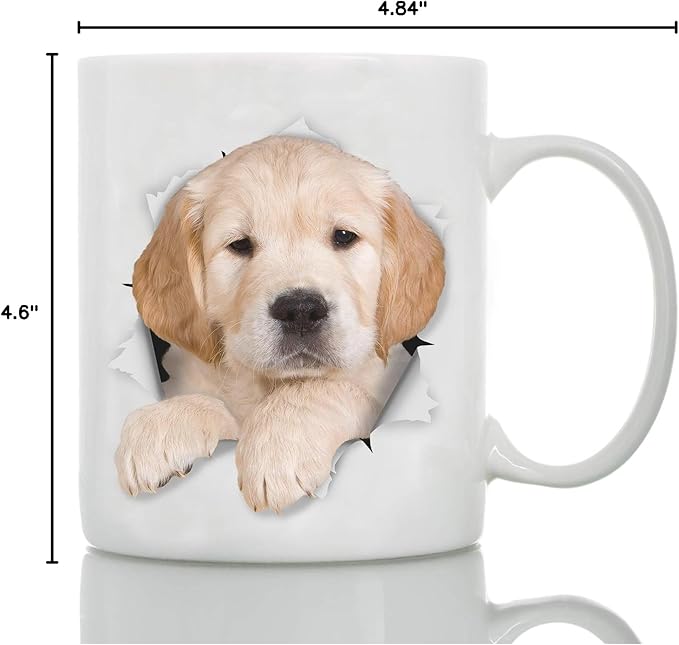 Golden Retriever Mug - Ceramic Funny Coffee Mug - Perfect Dog Lover Gift - Golden Retriever Coffee Mug - Great Birthday or Christmas Surprise for Friend or Coworker, Men and Women (15oz)