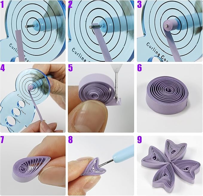 Quilling Paper Set for Beginners with 36 Colors 900 Strips 3MM Quilling Papers Quilling Template Board Quilling Comb Quilling Curling Coach Quilling Slotted Pen